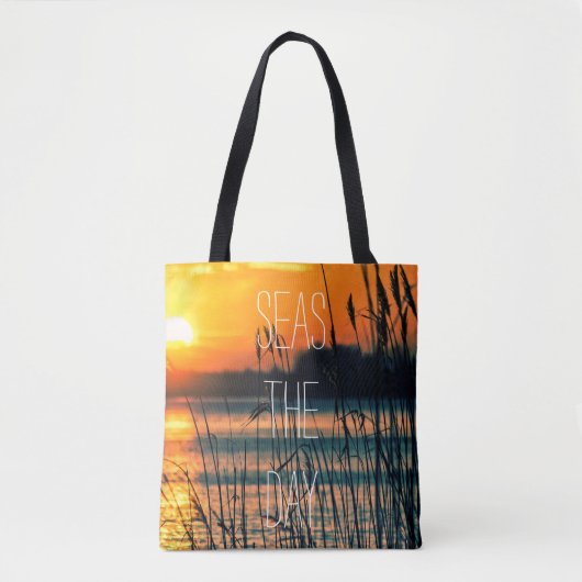 Sunrise Zeeen de dag Quote Tote Bag (Voorkant)