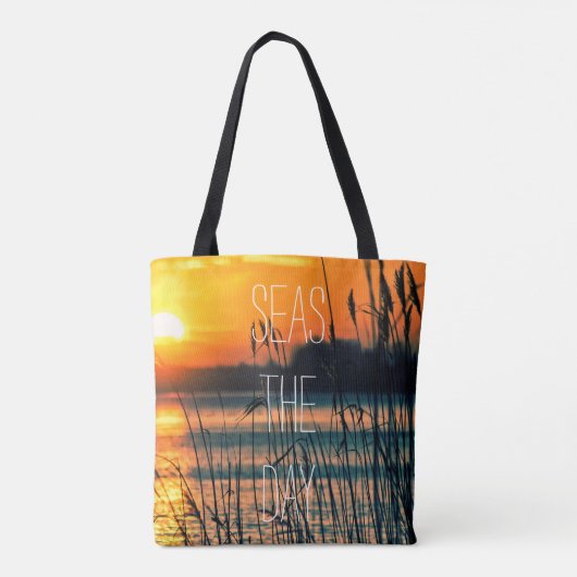 Sunrise Zeeen de dag Quote Tote Bag (Achterkant)