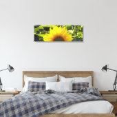 Sunrise Zonnebloem Canvas Print (36x12) (Insitu (Slaapkamer))
