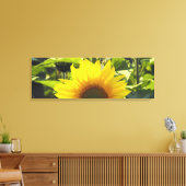 Sunrise Zonnebloem Canvas Print (36x12) (Insitu (Woonkamer))