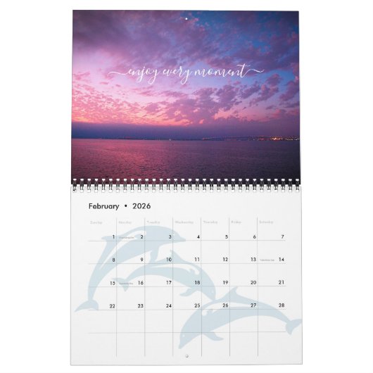 Sunrise Zonsondergangen citeert script kustfotogra Kalender (Feb 2026)