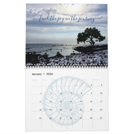 Sunrise Zonsondergangen citeert script kustfotogra Kalender (Jan 2026)