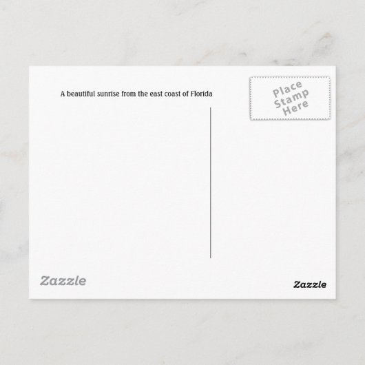 SunriseA Briefkaart (Achterkant)