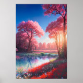 Sun's Last Kiss op de Azure River Poster (Voorkant)