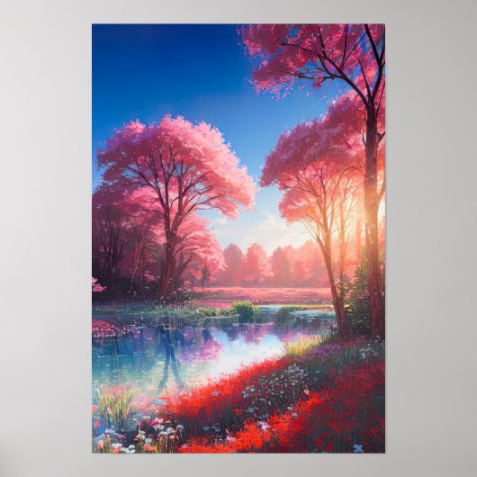 Sun's Last Kiss op de Azure River Poster (Voorkant)