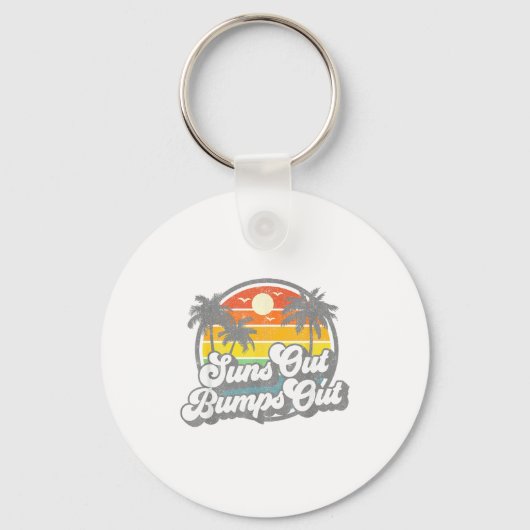 Suns Out Bumps Out Beach Funny Pregnancy Cute Mate Sleutelhanger (Voorkant)