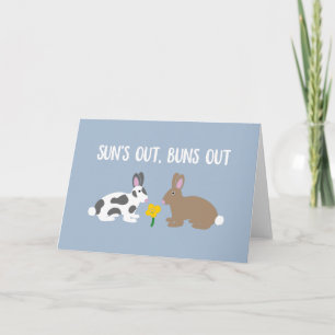 Sun's Out, Bun's Out Funny Rabbits Spring Easter Kaart