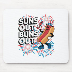 Suns Out Buns Out Grappig 4 juli Hot Dog Patrio Muismat