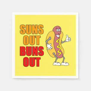 Suns Out Buns Out Grappige hotdog Servet