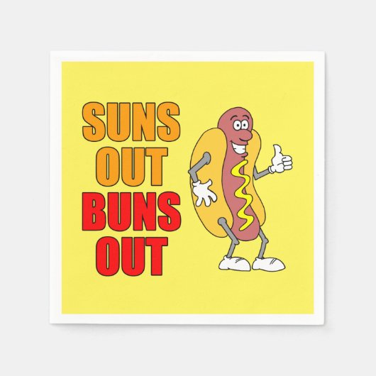 Suns Out Buns Out Grappige hotdog Servet (Voorkant)