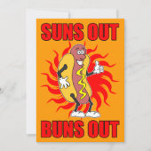 Suns Out Buns Out Hot Dog Invite Kaart (Voorkant)