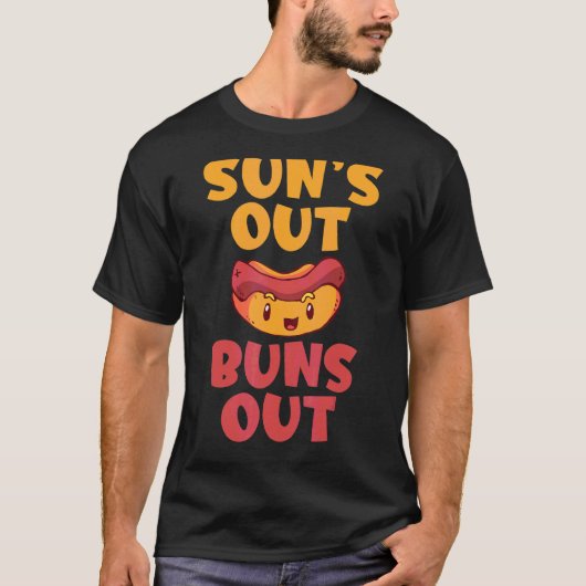 Suns Out Buns Out Hotdog T-shirt (Voorkant)