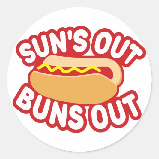 Suns Out Buns Ronde Sticker (Voorkant)