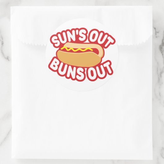 Suns Out Buns Ronde Sticker (Tas)