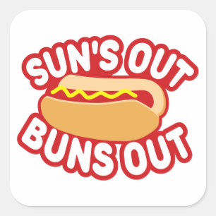 Suns Out Buns Vierkante Sticker