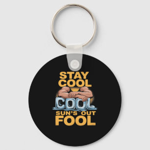 Sun's Out Fool Funny Summer Bodybuilding Humor Sleutelhanger