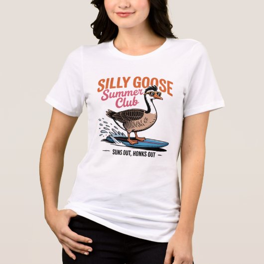 Suns Out, Honks Out" - Gekke Goose Surfen Tri-Blend Shirt (Voorkant)