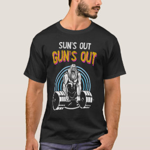 Sun's Out Pistolen Out Barbell Mannen Women Bodybu T-shirt