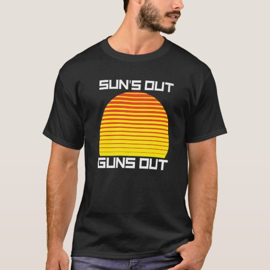 Sun's Out Pistool Striped Sunset Muscle Retro Su T-shirt (Voorkant)