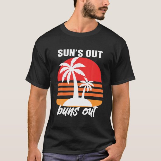 Sun's uit Buns, Palm Tree Summer T - shirts, Retro T-shirt (Voorkant)