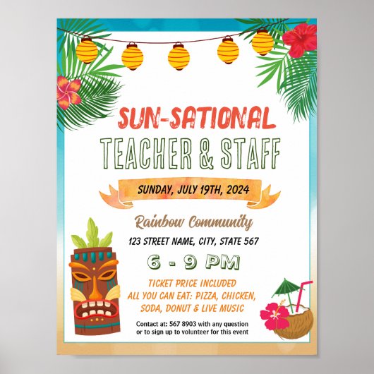 Sunsational Tropische gebeurtenis sjabloon Poster (Voorkant)