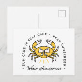 Sunscreen spf dermatologist self care sun reminder briefkaart (Voorkant / Achterkant)