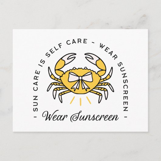 Sunscreen spf dermatologist self care sun reminder briefkaart (Voorkant)