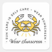 Sunscreen spf dermatologist self care sun reminder vierkante sticker (Voorkant)
