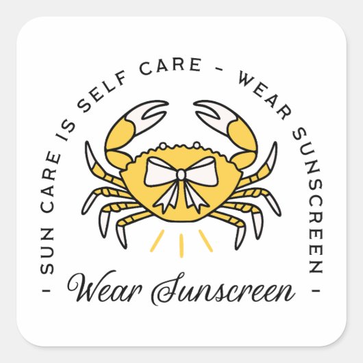 Sunscreen spf dermatologist self care sun reminder vierkante sticker (Voorkant)