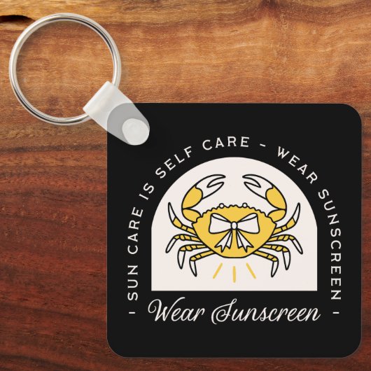 Sunscreen spf sun uv protection reminder quotes sleutelhanger (Voorkant)