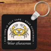 Sunscreen spf sun uv protection reminder quotes sleutelhanger (Achterkant)