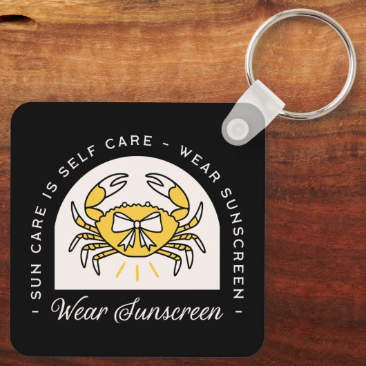 Sunscreen spf sun uv protection reminder quotes sleutelhanger (Achterkant)