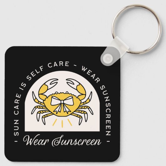 Sunscreen spf sun uv protection reminder quotes sleutelhanger (Achterkant)