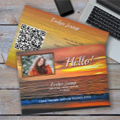 Sunset 1577 Hello QR Code Calling Card Visitekaartje