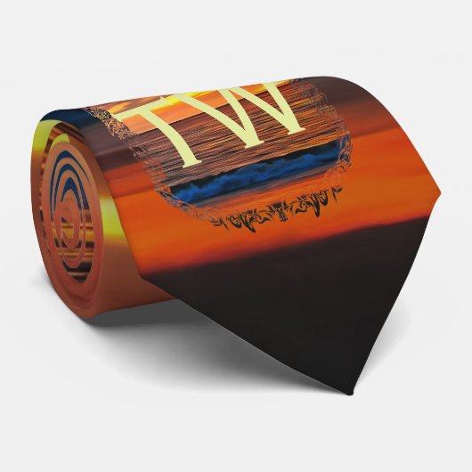 Sunset 1577 Monogram Stropdas (Opgerold)