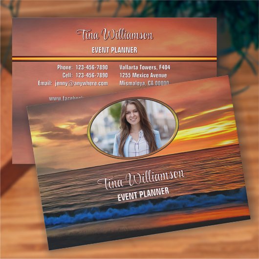 Sunset 1577 QR Code Visitekaartje