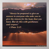 Sunset — 1 Peter 3:15 Poster (Voorkant)