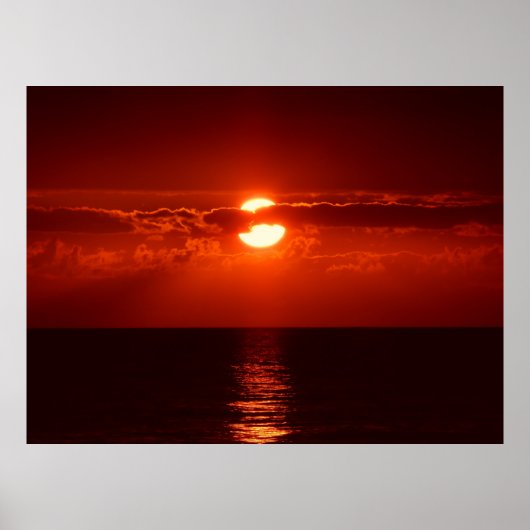sunset-205717 sunset, cloud, wolken, sky, red, clo poster (Voorkant)