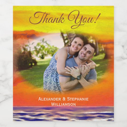 Sunset 2443 wijn etiket (Enkel label)