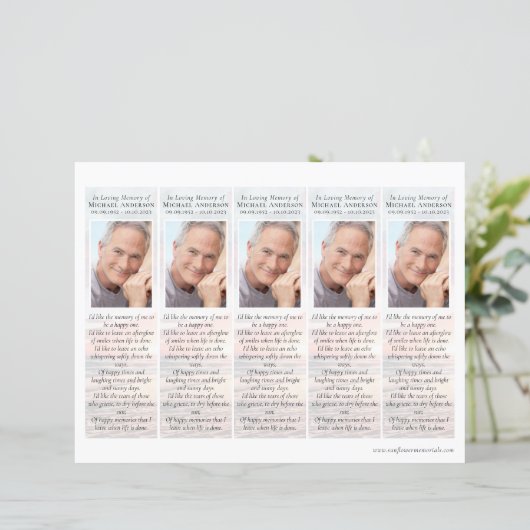 Sunset | 2x7 DIY Funeral Bladwijzer Sjabloon (Staand voorkant)