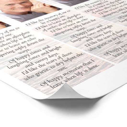 Sunset | 2x7 DIY Funeral Bladwijzer Sjabloon Poster (Hoek)