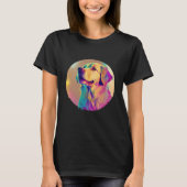 Sunset 80s Retrowave Golden Retriever with Aesthet T-shirt (Voorkant)