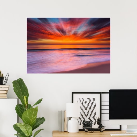 Sunset abstract uit Tamarack Beach Poster (Thuiskantoor)