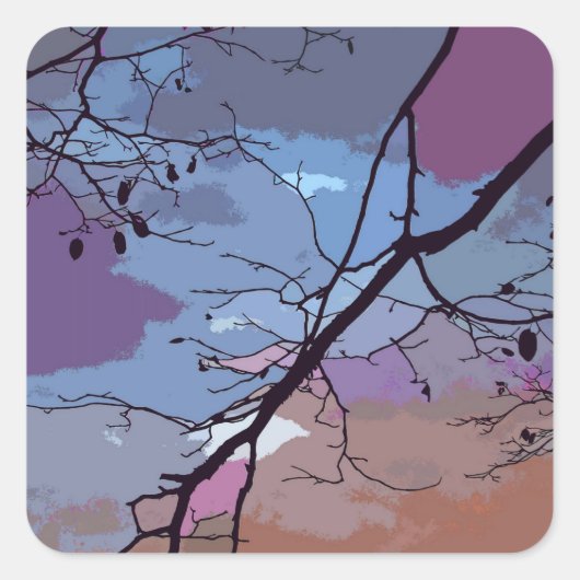 Sunset Abstract Vierkante Sticker (Voorkant)