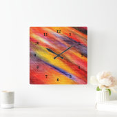 Sunset Abstracte, kleuren 2 Vierkante Klok (Huis)