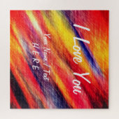 Sunset Abstracte kleuren - Ik hou van je Jouw teks Legpuzzel (Horizontaal)