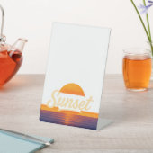Sunset Acrylic Desk Sign Reclamebord Met Voetstuk (Insitu)