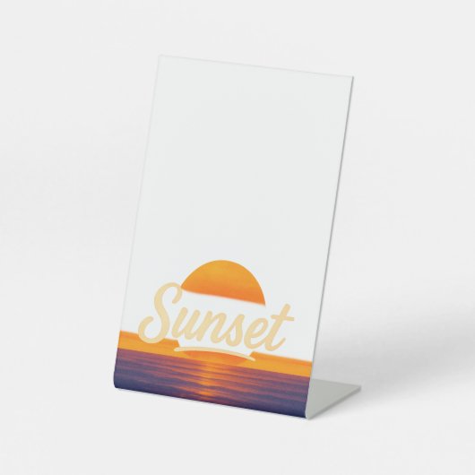 Sunset Acrylic Desk Sign Reclamebord Met Voetstuk (Voorkant)