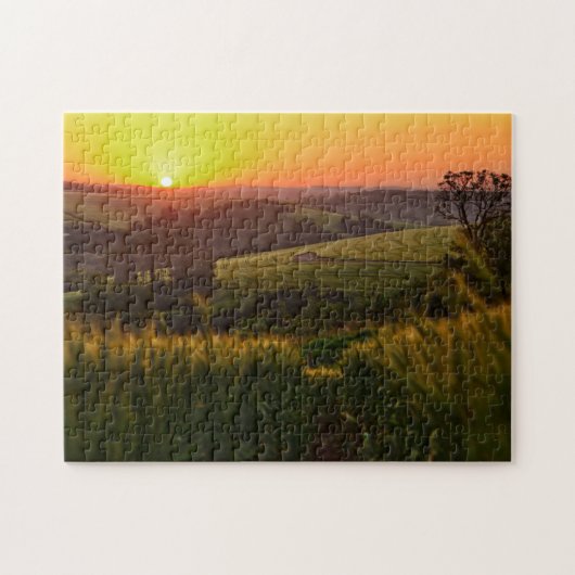 Sunset Agriculture Wheat Legpuzzel (Horizontaal)