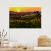 Sunset Agriculture Wheat Poster (Keuken)